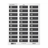 Elegant eenvoudig grijs wit monogram initiaal reto etiket (Full Sheet)