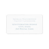 Elegant Eenvoudig Grijs Witte Trouw Locatie Etiket (Voorkant)