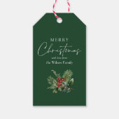 Elegant eenvoudig groen kerstgroen cadeaulabel (Voorkant)