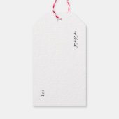 Elegant eenvoudig groen kerstgroen cadeaulabel (Achterkant)