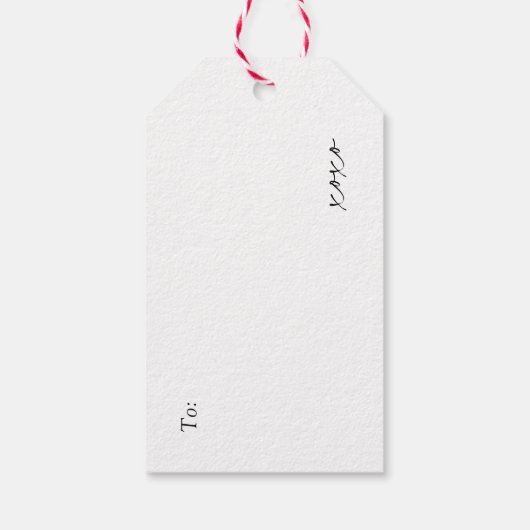 Elegant eenvoudig groen kerstgroen cadeaulabel (Achterkant)