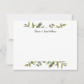 Elegant Eenvoudig Groen Personalized Notitiekaartje (Voorkant)