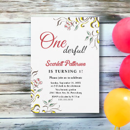 Elegant Eenvoudig Groen Roos Bloemen 1e Verjaardag Kaart