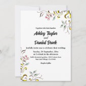 Elegant eenvoudig groen Roos Boho bloemenbruiloft Kaart (Voorkant)