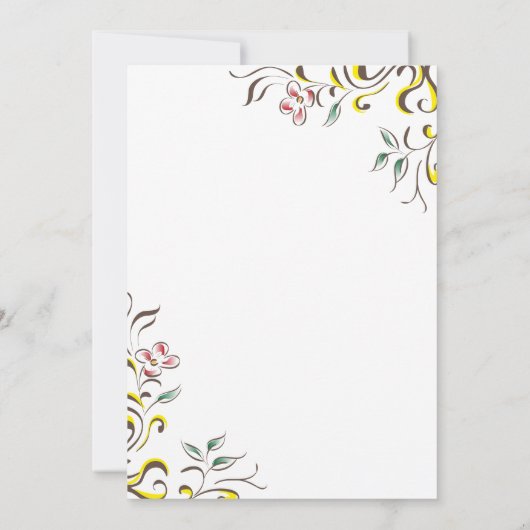 Elegant eenvoudig groen Roos Boho bloemenbruiloft Kaart (Achterkant)