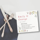 Elegant eenvoudig groen Roos Boho bloemenbruiloft Servet