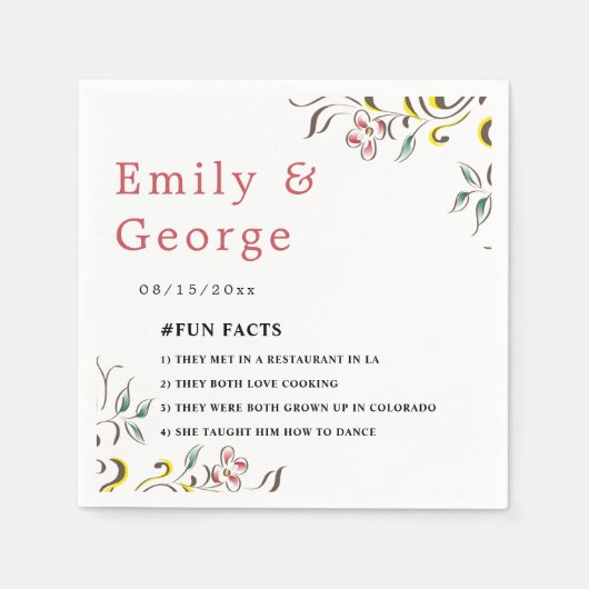 Elegant eenvoudig groen Roos Boho bloemenbruiloft Servet (Voorkant)