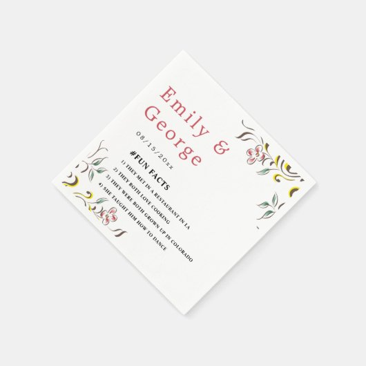 Elegant eenvoudig groen Roos Boho bloemenbruiloft Servet (Hoek)