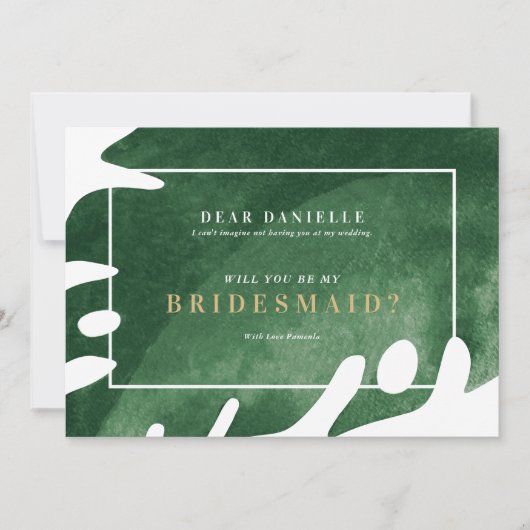 Elegant eenvoudig groen tropisch blad kaart (Voorkant)