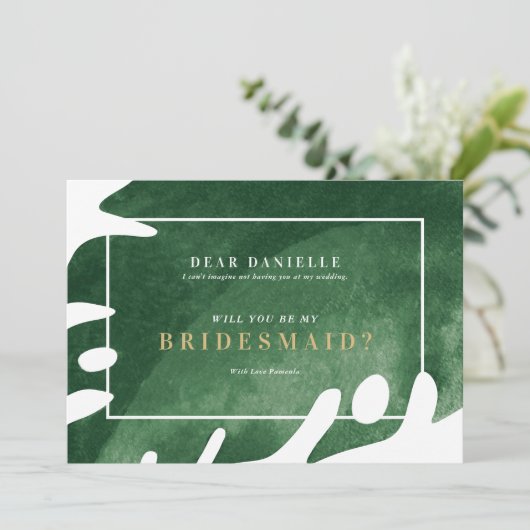 Elegant eenvoudig groen tropisch blad kaart (Staand voorkant)