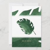 Elegant eenvoudig groen tropisch blad kaart (Achterkant)