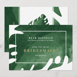 Elegant eenvoudig groen tropisch blad kaart