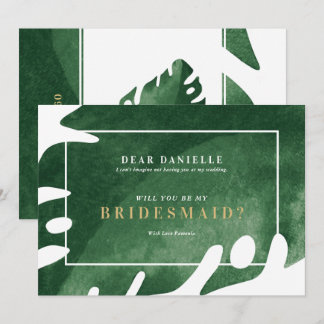 Elegant eenvoudig groen tropisch blad kaart
