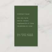Elegant Eenvoudig Groen Visitekaartje (Achterkant)