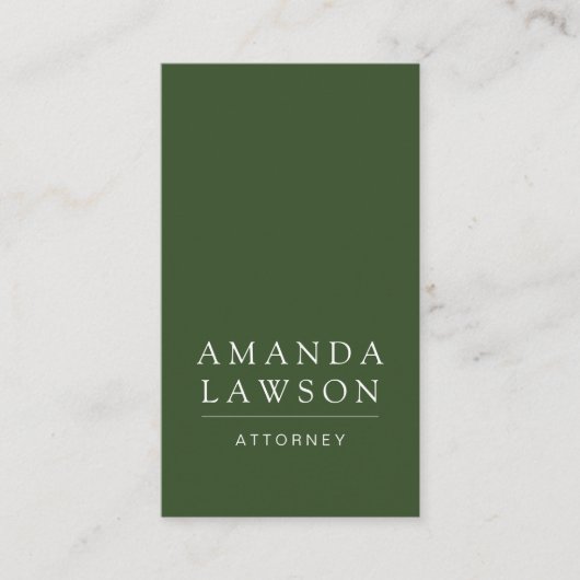 Elegant Eenvoudig Groen Visitekaartje (Voorkant)
