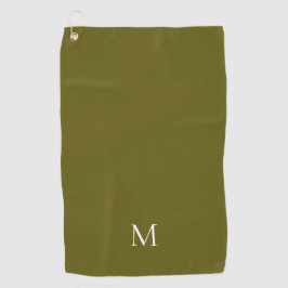 Elegant Eenvoudig Groen Wit Monogram Golfhanddoek