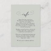 Elegant eenvoudig groene bruinbruidskaart informatiekaartje (Voorkant)