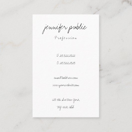 Elegant Eenvoudig Handgeschreven Schrift Modern Mi Visitekaartje (Voorkant)