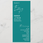 Elegant, eenvoudig, hedendaags Blauwgroen Typograf Programmakaart (Voorkant)