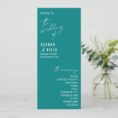 Elegant, eenvoudig, hedendaags Blauwgroen Typograf Programmakaart (Staand voorkant)