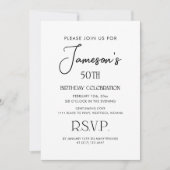Elegant eenvoudig herenfeest 50e verjaardag kaart (Voorkant)
