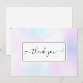Elegant Eenvoudig Holografisch Schrift Bedankkaart (Voorkant / Achterkant)