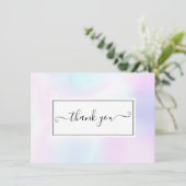 Elegant Eenvoudig Holografisch Schrift Bedankkaart (Staand voorkant)