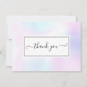 Elegant Eenvoudig Holografisch Schrift Bedankkaart