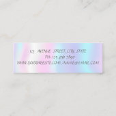 Elegant eenvoudig, holografisch, zilver glitter-li mini visitekaartje (Achterkant)