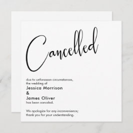 Elegant, Eenvoudig huwelijk geannuleerd aankondigi Kaart