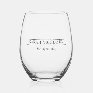 Elegant Eenvoudig Huwelijksgeschenk Wijnglas Zonder Voet