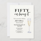 Elegant eenvoudig ik ben dol op het 50ste verjaard kaart (Voorkant)