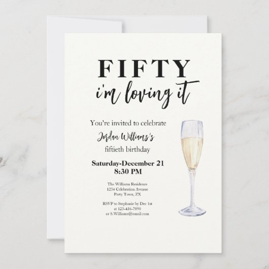 Elegant eenvoudig ik ben dol op het 50ste verjaard kaart (Voorkant)