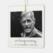 Elegant eenvoudig In liefdevolle herinnering Foto Keramisch Ornament (Links)