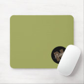 Elegant eenvoudig initiaal van olijven en zwart Mo Muismat (Met muis)