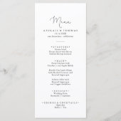 Elegant Eenvoudig Kalligrafie Diner Menu (Voorkant)