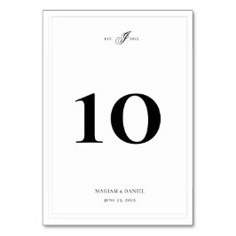 Elegant Eenvoudig Kalligrafie Monogram Wit Huwelij Kaart