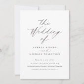 Elegant Eenvoudig Kalligrafie Schrift Huwelijk Kaart (Voorkant)