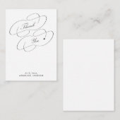 Elegant eenvoudig kalligrafiemanuscript dank u notitiekaartje (Voorkant / Achterkant)