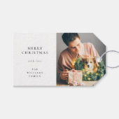 Elegant Eenvoudig Kerstfeest | Moderne minimale fo Cadeaulabel (Voorkant (Horizontaal))