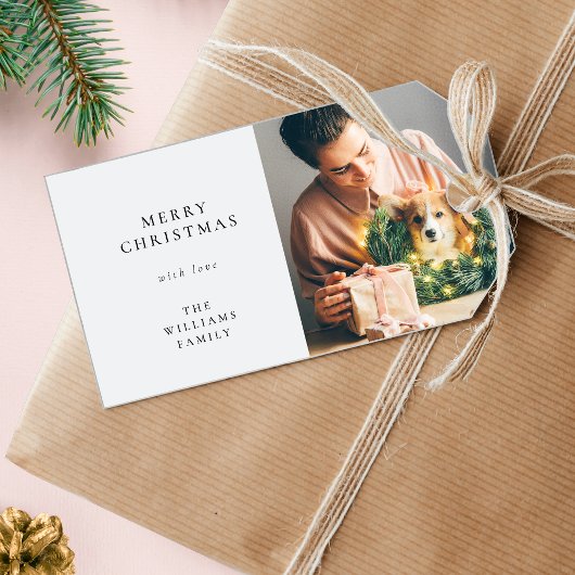 Elegant Eenvoudig Kerstfeest | Moderne minimale fo Cadeaulabel