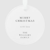 Elegant Eenvoudig Kerstfeest | Moderne minimale fo Ornament (achterkant)
