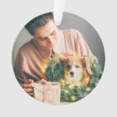 Elegant Eenvoudig Kerstfeest | Moderne minimale fo Ornament (voorkant)