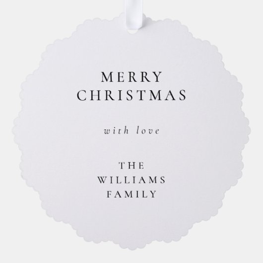 Elegant Eenvoudig Kerstfeest | Moderne minimale fo Ornament Kaart (Achterkant)