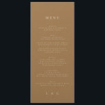 Elegant Eenvoudig Kraft Monogram Bruiloft Menu<br><div class="desc">Elegant Eenvoudig Kraft Monogram Bruiloft Menu</div>