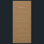 Elegant Eenvoudig Kraft Monogram Bruiloft Menu<br><div class="desc">Elegant Eenvoudig Kraft Monogram Bruiloft Menu</div>