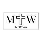 Elegant Eenvoudig Kruis Koppel 2 Init Monogram Dat Zelfinktende Stempel (Design)