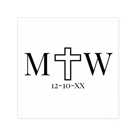 Elegant Eenvoudig Kruis Koppel 2 Init Monogram Dat Zelfinktende Stempel (Design)