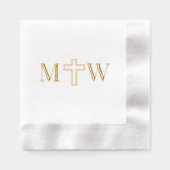 Elegant Eenvoudig Kruis Koppel 2 Init Monogram Folie Servetten (Voorkant)