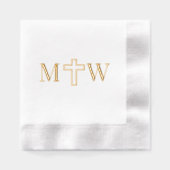 Elegant Eenvoudig Kruispaar 2 Init Monogram Folie Servetten (Voorkant)